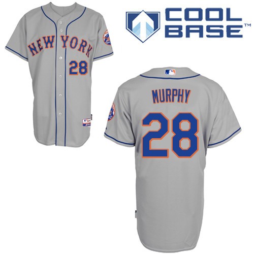 Daniel Murphy New York Mets #28 Away Big And Tall Cool Base Jersey - Gray