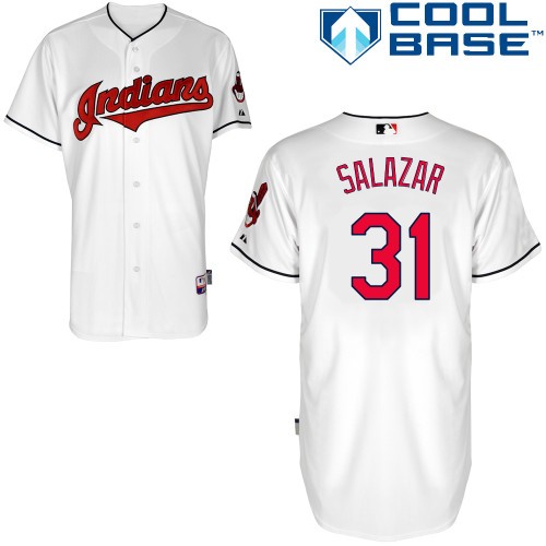 Danny Salazar Cleveland Indians #31 Home Big And Tall Cool Base Jersey - White