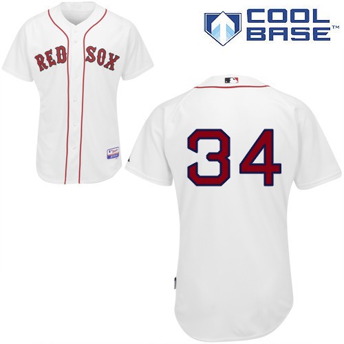 David Ortiz Boston Red Sox #34 Home Big And Tall Cool Base Jersey - White