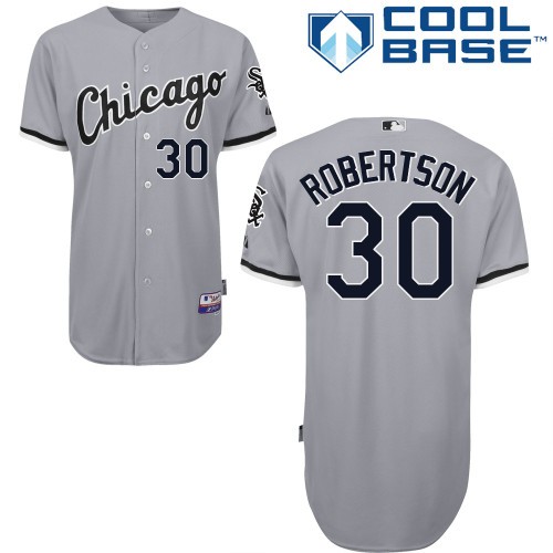 David Robertson Chicago White Sox #30 Away Big And Tall Cool Base Jersey - Silver Gray