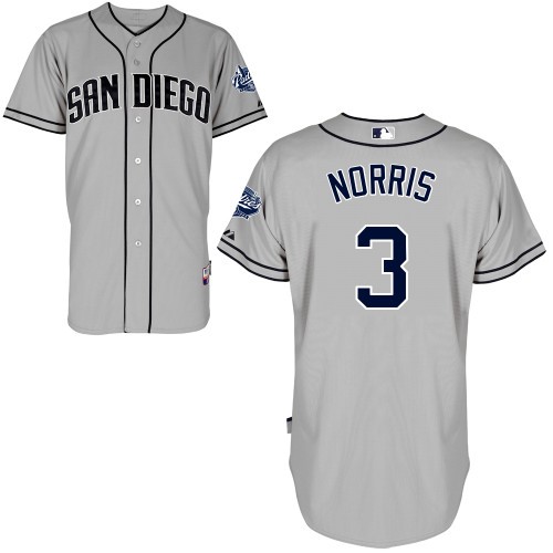 Derek Norris San Diego Padres #3 Away Big And Tall Cool Base Jersey - Gray