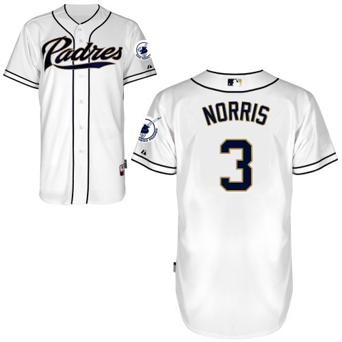 Derek Norris San Diego Padres #3 Home Big And Tall Cool Base Jersey - White