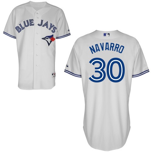 Dioner Navarro Toronto Blue Jays #30 Home Big And Tall Cool Base Jersey - White