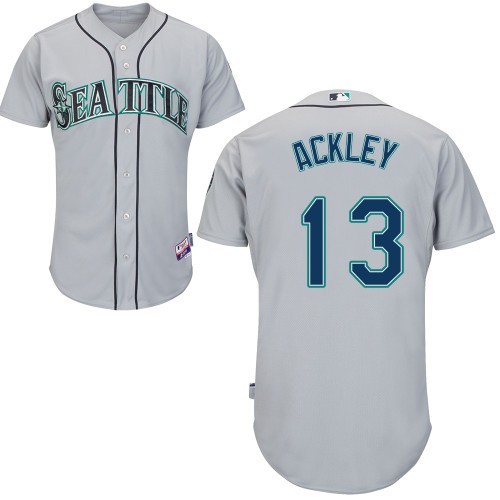 Dustin Ackley Seattle Mariners #13 Away Big And Tall Cool Base Jersey - Metallic Silver Gray