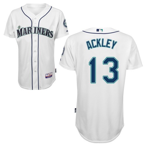 Dustin Ackley Seattle Mariners #13 Home Big And Tall Cool Base Jersey - White