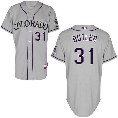 Eddie Butler Colorado Rockies #31 Away Big And Tall Cool Base Jersey - Silver Gray