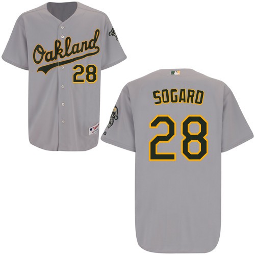 Eric Sogard Oakland Athletics #28 Away Big And Tall Cool Base Jersey - Gray