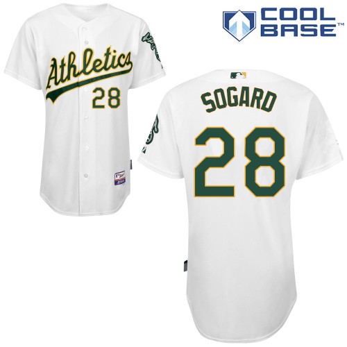 Eric Sogard Oakland Athletics #28 Home Big And Tall Cool Base Jersey - White