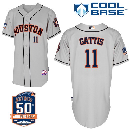 Evan Gattis Houston Astros #11 Away 50th Big And Tall Cool Base Jersey - Gray