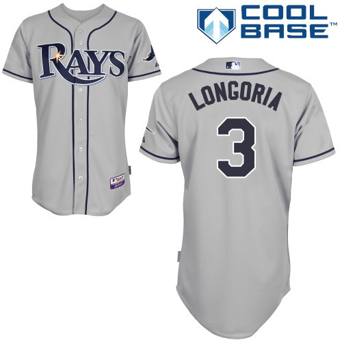 Evan Longoria Tampa Bay Rays #3 Away Big And Tall Cool Base Jersey - Gray