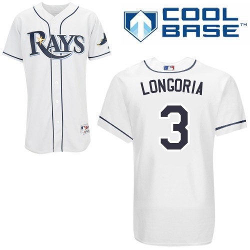 Evan Longoria Tampa Bay Rays #3 Home Big And Tall Cool Base Jersey - White