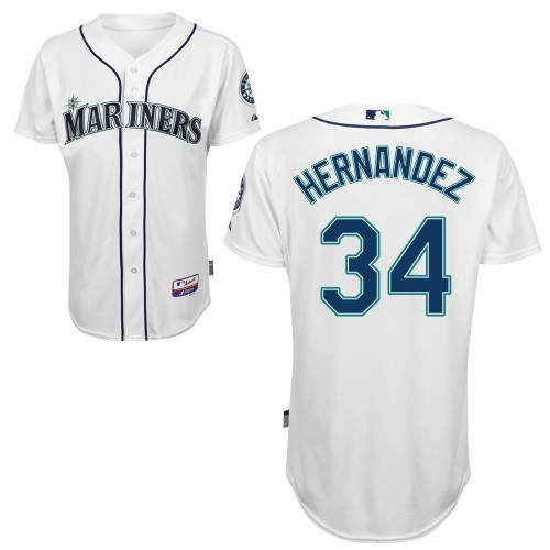 Felix Hernandez Seattle Mariners #34 Home Big And Tall Cool Base Jersey - White