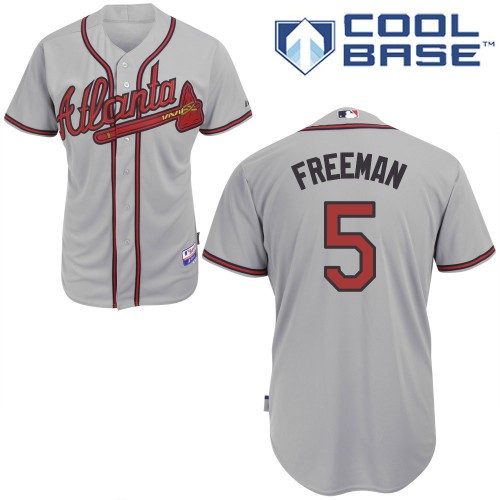 Freddie Freeman Atlanta Braves #5 Away Big And Tall Cool Base Jersey - Gray