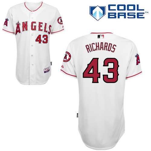 Garrett Richards Los Angeles Angels Of Anaheim #43 Home Big And Tall Cool Base Jersey - White