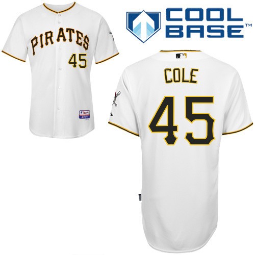 Gerrit Cole Pittsburgh Pirates #45 Home Big And Tall Cool Base Jersey - White