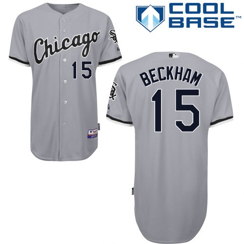 Gordon Beckham Chicago White Sox #15 Away Big And Tall Cool Base Jersey - Silver Gray