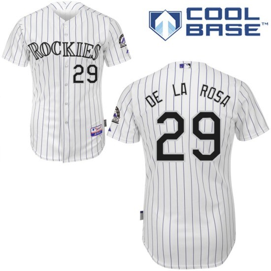 Gorge De La Rosa Colorado Rockies #29 Home Big And Tall Cool Base Jersey - White