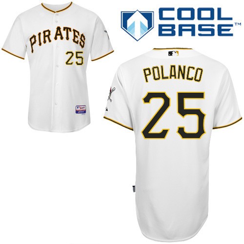 Gregory Polanco Pittsburgh Pirates #25 Home Big And Tall Cool Base Jersey - White