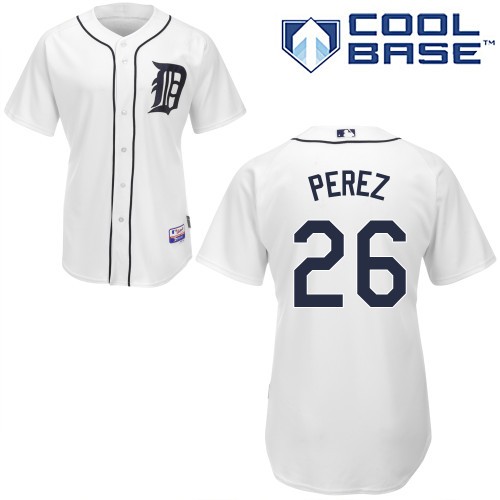 Hernan Perez Detroit Tigers #26 Home Big And Tall Cool Base Jersey - White