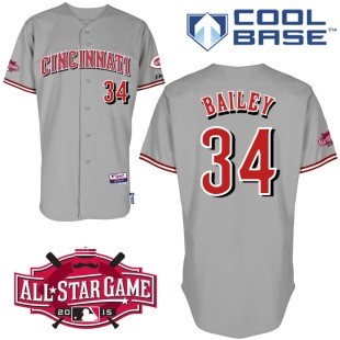 Homer Bailey Cincinnati Reds #34 Away All Star Big And Tall Cool Base Jersey - Gray