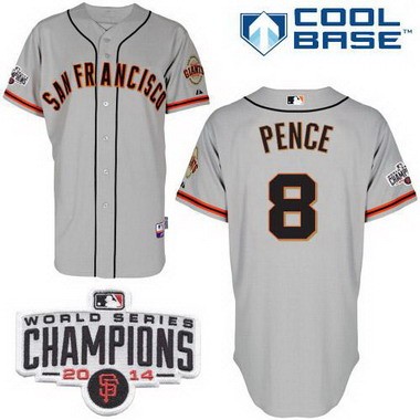 Hunter Pence San Francisco Giants #8 Away Champions Big And Tall Cool Base Jersey - Gray