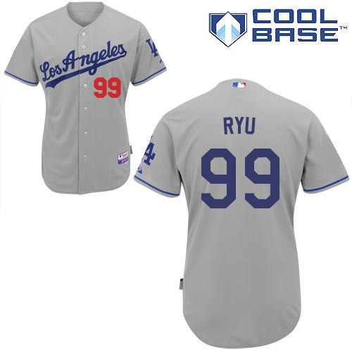 Hyun-jin Ryu Los Angeles Dodgers #99 Away Big And Tall Cool Base Jersey - Gray