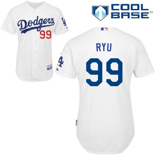 Hyun-jin Ryu Los Angeles Dodgers #99 Home Big And Tall Cool Base Jersey - White