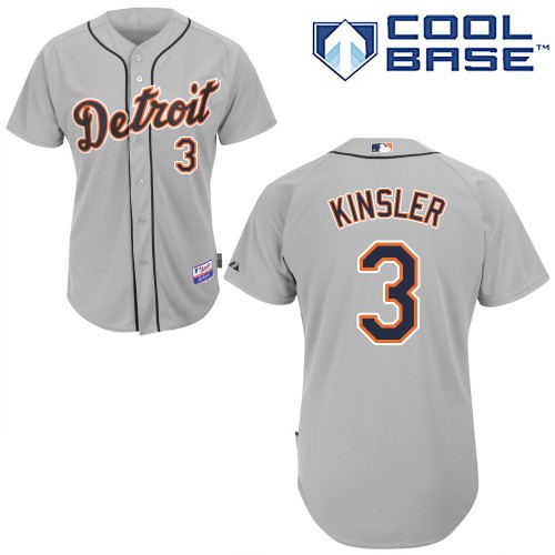 Ian Kinsler Detroit Tigers #3 Away Big And Tall Cool Base Jersey - Gray