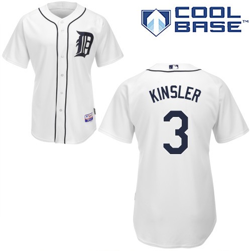 Ian Kinsler Detroit Tigers #3 Home Big And Tall Cool Base Jersey - White