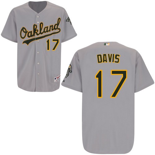 Ike Davis Oakland Athletics #17 Away Big And Tall Cool Base Jersey - Gray