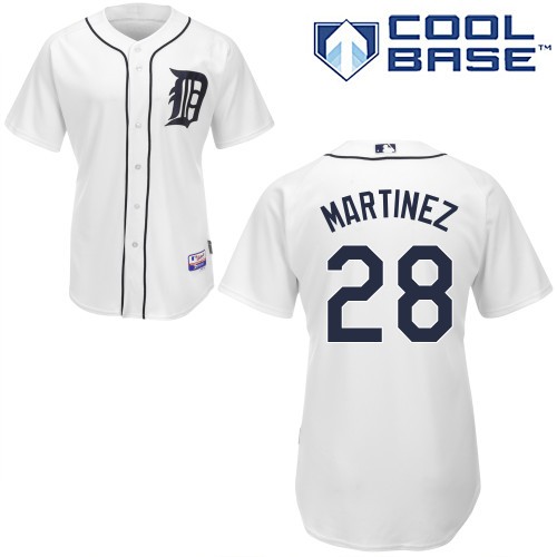 J.D. Martinez Detroit Tigers #28 Home Big And Tall Cool Base Jersey - White