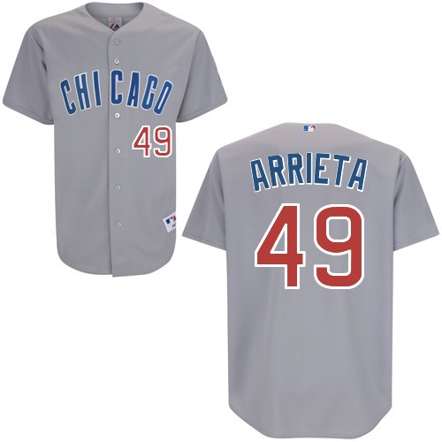 Jake Arrieta Chicago Cubs #49 Away Big And Tall Cool Base Jersey - Gray