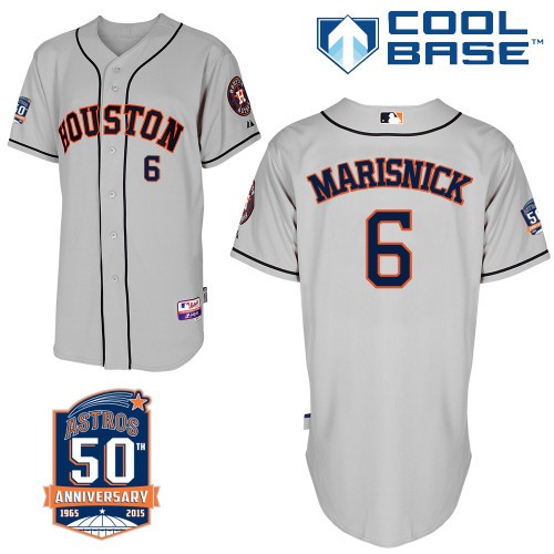 Jake Marisnick Houston Astros #6 Away 50th Big And Tall Cool Base Jersey - Gray