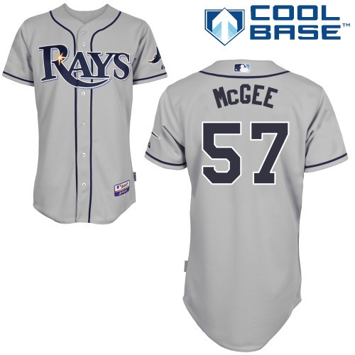 Jake McGee Tampa Bay Rays #57 Away Big And Tall Cool Base Jersey - Gray