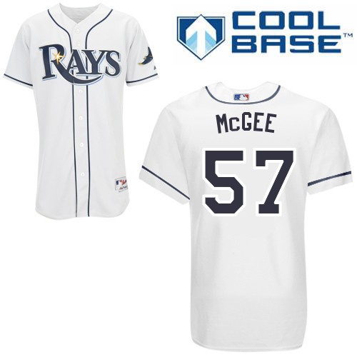 Jake McGee Tampa Bay Rays #57 Home Big And Tall Cool Base Jersey - White