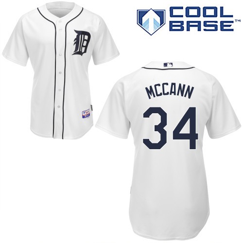 James McCann Detroit Tigers #34 Home Big And Tall Cool Base Jersey - White