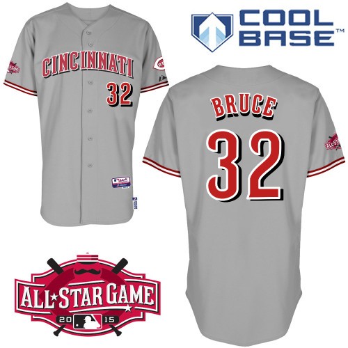 Jay Bruce Cincinnati Reds #32 Away All Star Big And Tall Cool Base Jersey - Gray