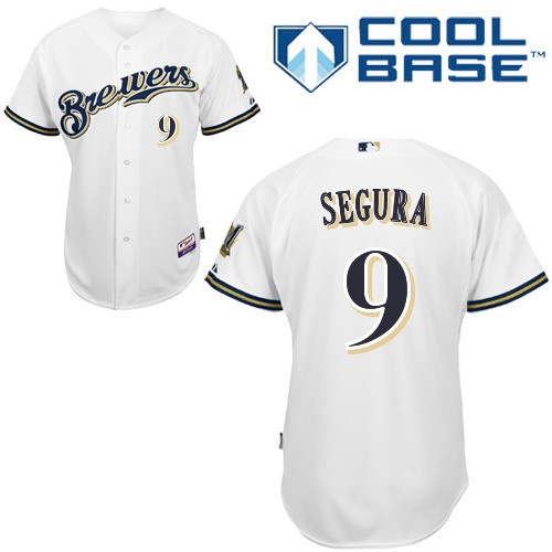 Jean Segura Milwaukee Brewers #9 Home Big And Tall Cool Base Jersey - White