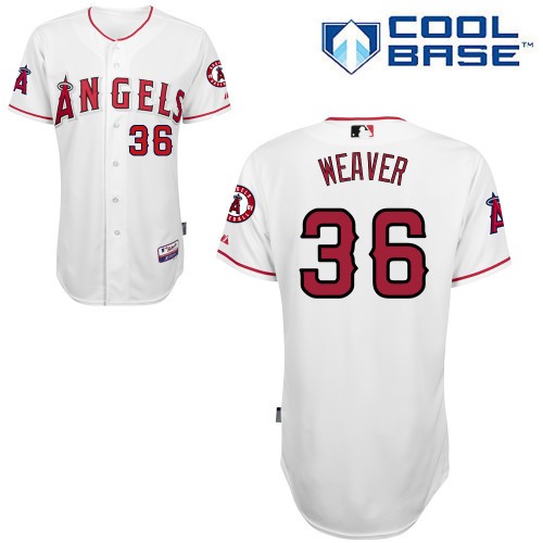 Jered Weaver Los Angeles Angels Of Anaheim #36 Home Big And Tall Cool Base Jersey - White