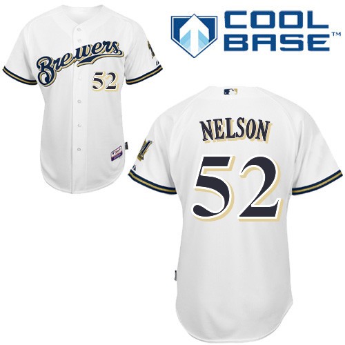 Jimmy Nelson Milwaukee Brewers #52 Home Big And Tall Cool Base Jersey - White