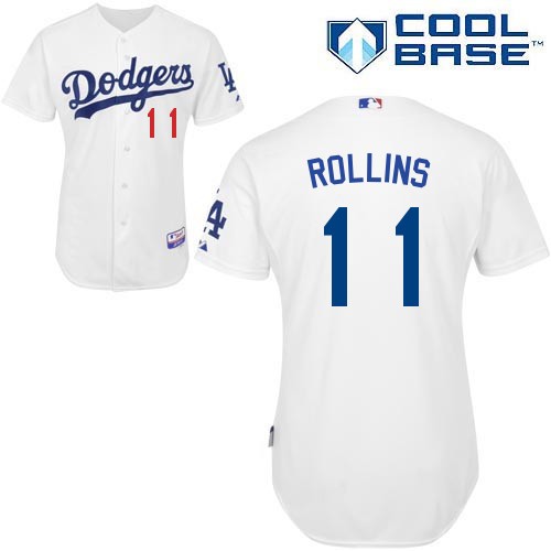 Jimmy Rollins Los Angeles Dodgers #11 Home Big And Tall Cool Base Jersey - White