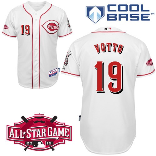 Joey Votto Cincinnati Reds #18 Home All Star Big And Tall Cool Base Jersey - White