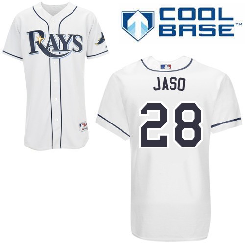 John Jaso Tampa Bay Rays #28 Home Big And Tall Cool Base Jersey - White