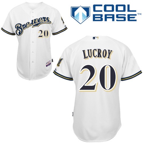 Jonathan Lucroy Milwaukee Brewers #20 Home Big And Tall Cool Base Jersey - White