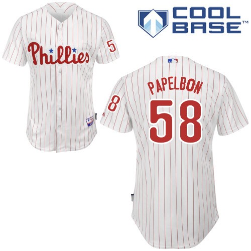 Jonathan Papelbon Philadelphia Phillies #58 Home Big And Tall Cool Base Jersey - White