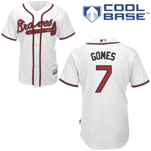 Jonny Gomes Atlanta Braves #7 Home Big And Tall Cool Base Jersey - White