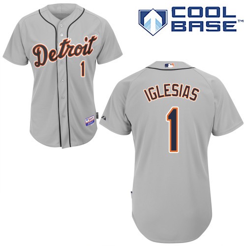 Jose Iglesias Detroit Tigers #1 Away Big And Tall Cool Base Jersey - Gray