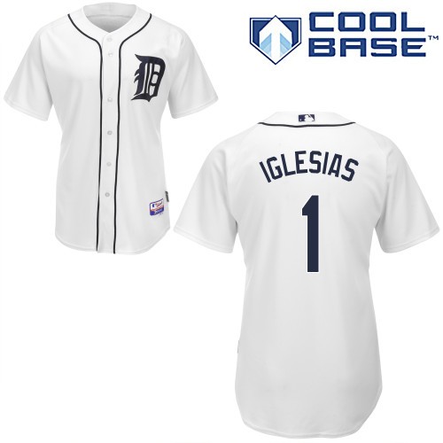 Jose Iglesias Detroit Tigers #1 Home Big And Tall Cool Base Jersey - White