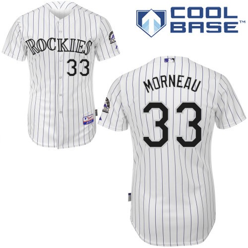 Justin Morneau Colorado Rockies #33 Home Big And Tall Cool Base Jersey - White