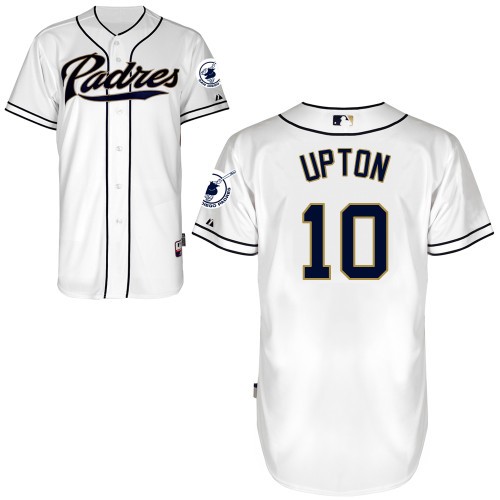 Justin Upton San Diego Padres #10 Home Big And Tall Cool Base Jersey - White